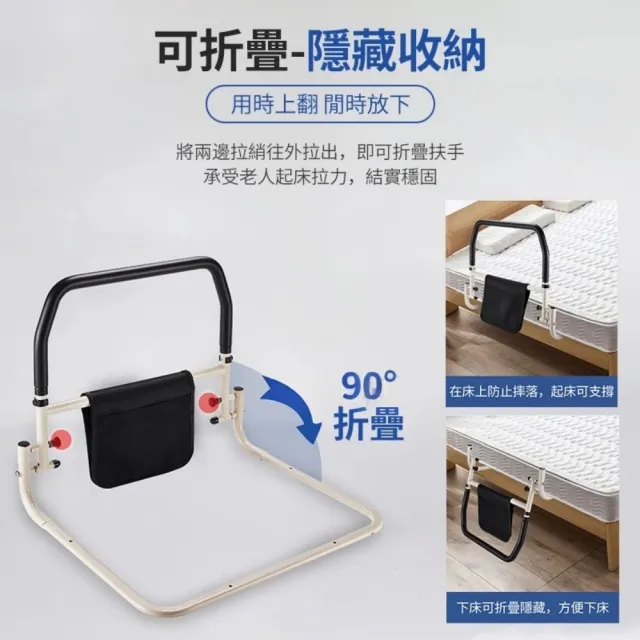 【小不記】安全床邊扶手 老人床邊扶手 起床輔助器 床邊護欄 床扶手 起床助力器 不鏽鋼扶手 可折疊款
