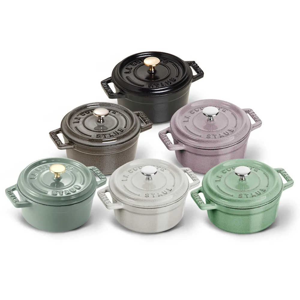 ［新品］staub 鍋 STAUB】圓形琺瑯鑄鐵鍋10cm-顏色任選(德國雙人牌集團官方直營) - momo