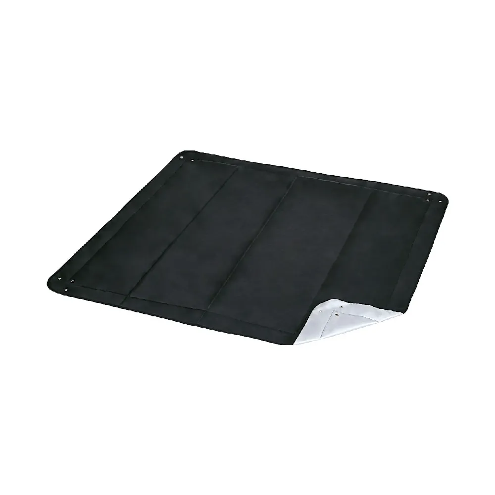 【MUJI 無印良品】聚酯纖維捲收式野餐墊/黑 展開後約140×140cm(露營系列)