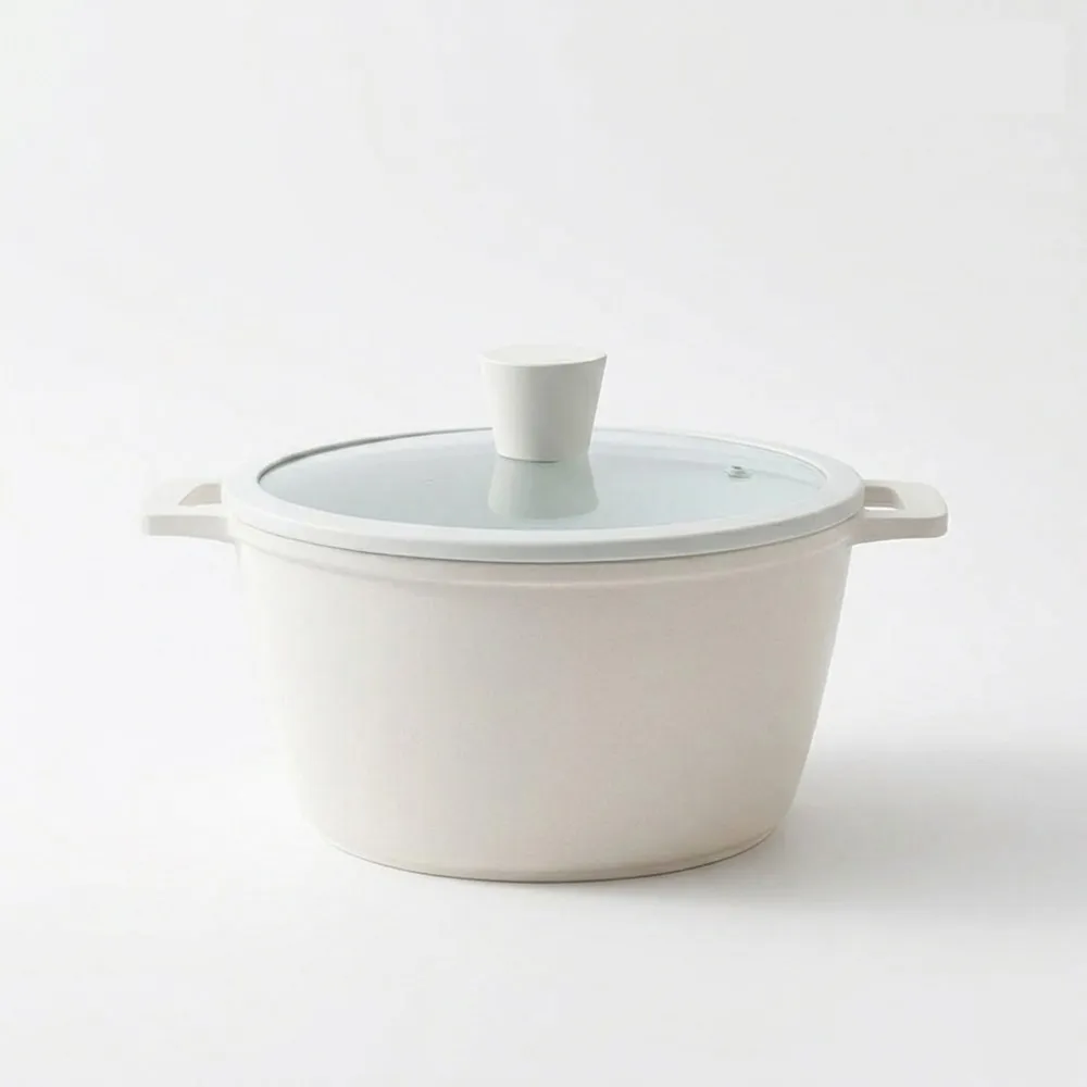 【MH家居KITCHEN】韓國製雙耳深湯鍋20cm-附鍋蓋(湯鍋/不沾鍋/IH爐可用)