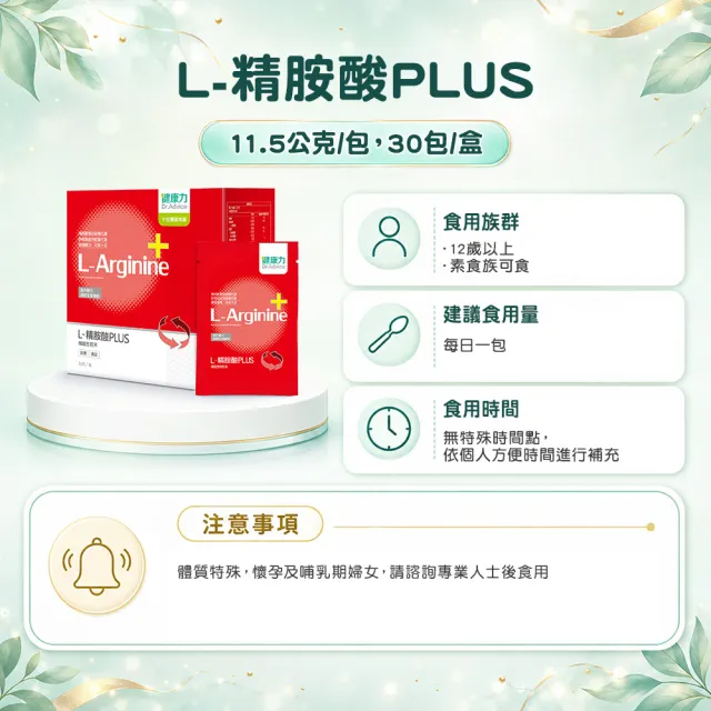 【Dr.Advice 健康力】L-精胺酸PLUS機能性粉末30入/盒(NMN 沖泡 鋅 白藜蘆醇)