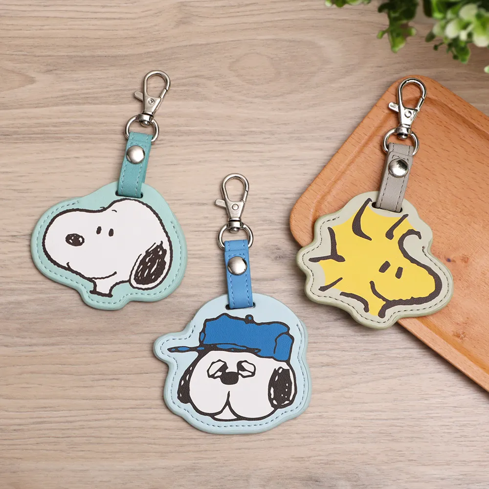 【Norns】磁扣套鑰匙圈(史努比 SNOOPY 奧拉夫 胡士托 蠟筆小新 小白 感應磁扣／AirTag 保護套吊飾)