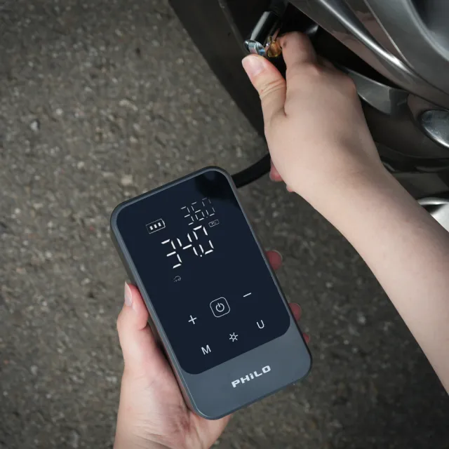 【Philo 飛樂】打氣王mini 急速電動打氣機 TP16 4500mAh (無線有線雙用)贈收納袋/自動打氣機/腳踏車/打氣管