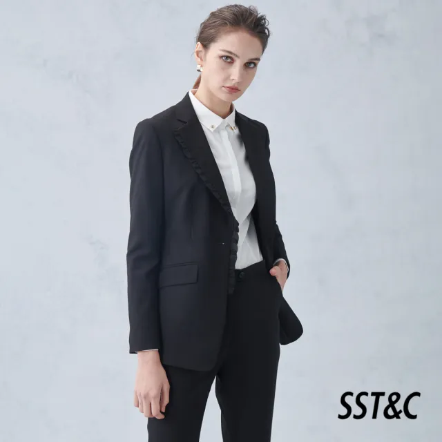 【SST&C】女裝 黑色直筒西裝褲7262212002(雙11精選)