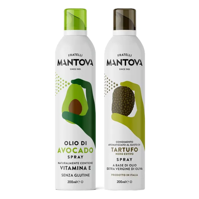【MANTOVA】酪梨油噴霧+黑松露風味初榨橄欖油噴霧組(200毫升/瓶 共計2瓶)
