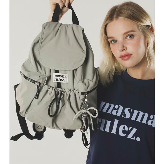 【Masmarulez】迷你尼龍翻蓋束口後背包(韓國小巧百搭 女生潮流時尚)