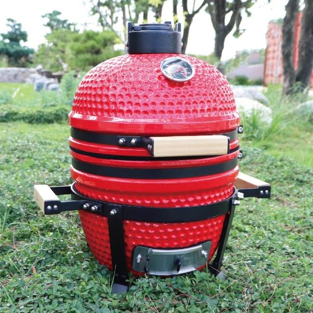 【LOGIS】控溫陶瓷烤肉爐(煙燻烤肉 BBQ陶瓷燒烤爐 居家戶外木炭烤肉架)