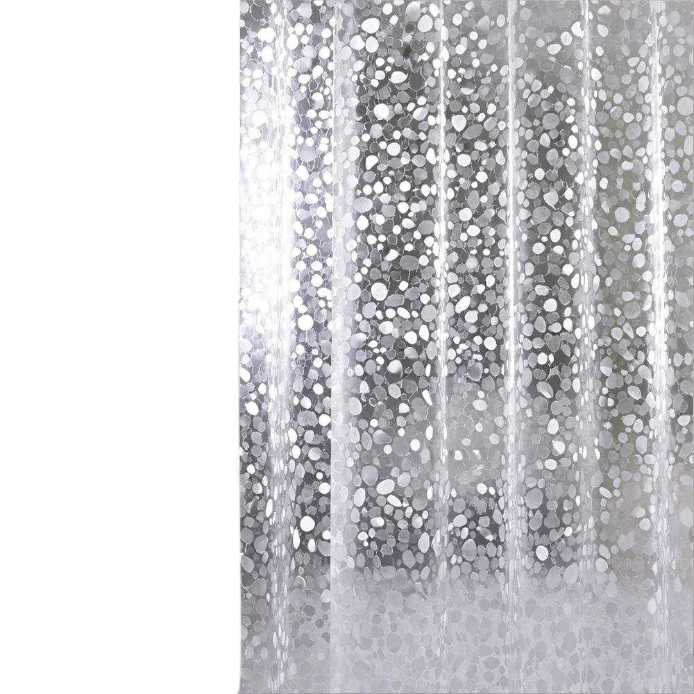 【bebehome】加厚3D鵝卵石紋防水浴簾 200x200cm
