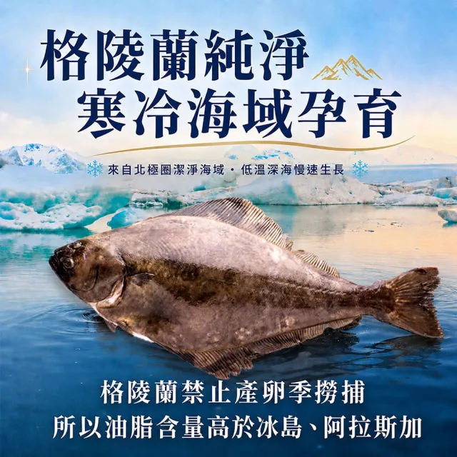【築地一番鮮】扁鱈(大比目魚) 200g X6片組｜無肚洞  /獨立包裝+薄冰鎖鮮