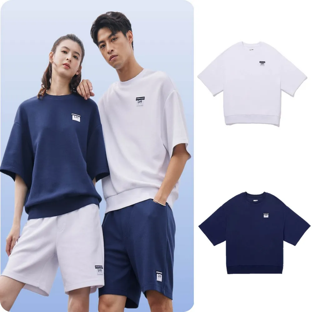 【Lee】男女同款 短袖厚T /  純色小LOGO 共2色 男女共版(LB302086742 / LB302086K14)