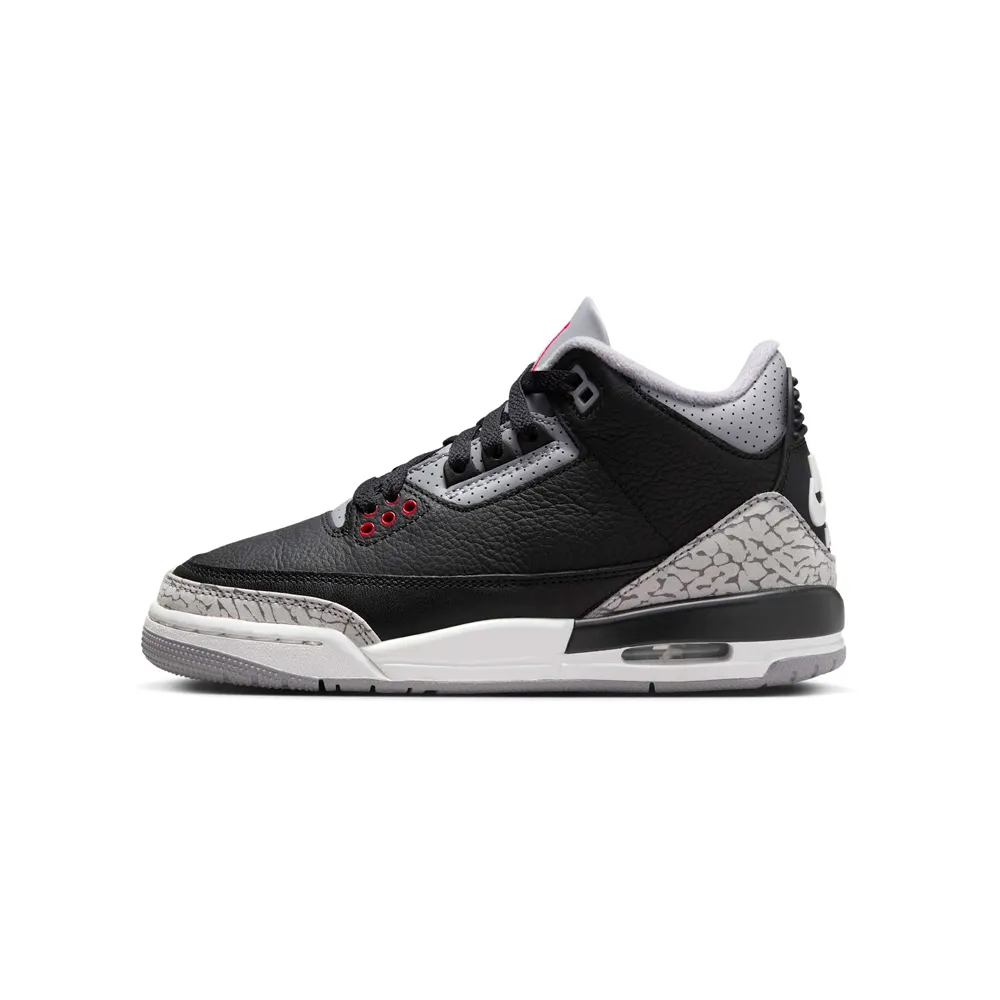 【NIKE 耐吉】休閒鞋 Air Jordan 3 OG Black Cement GS 黑水泥 老屁股 女鞋 大童 DM0967-010
