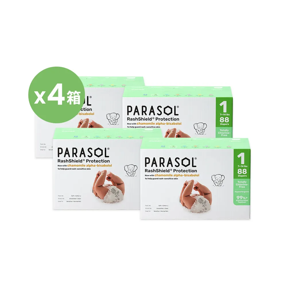 【PARASOL】總代理｜進化版_新科技水凝尿布 禮盒4箱組 黏貼型NB-L(2包/箱)