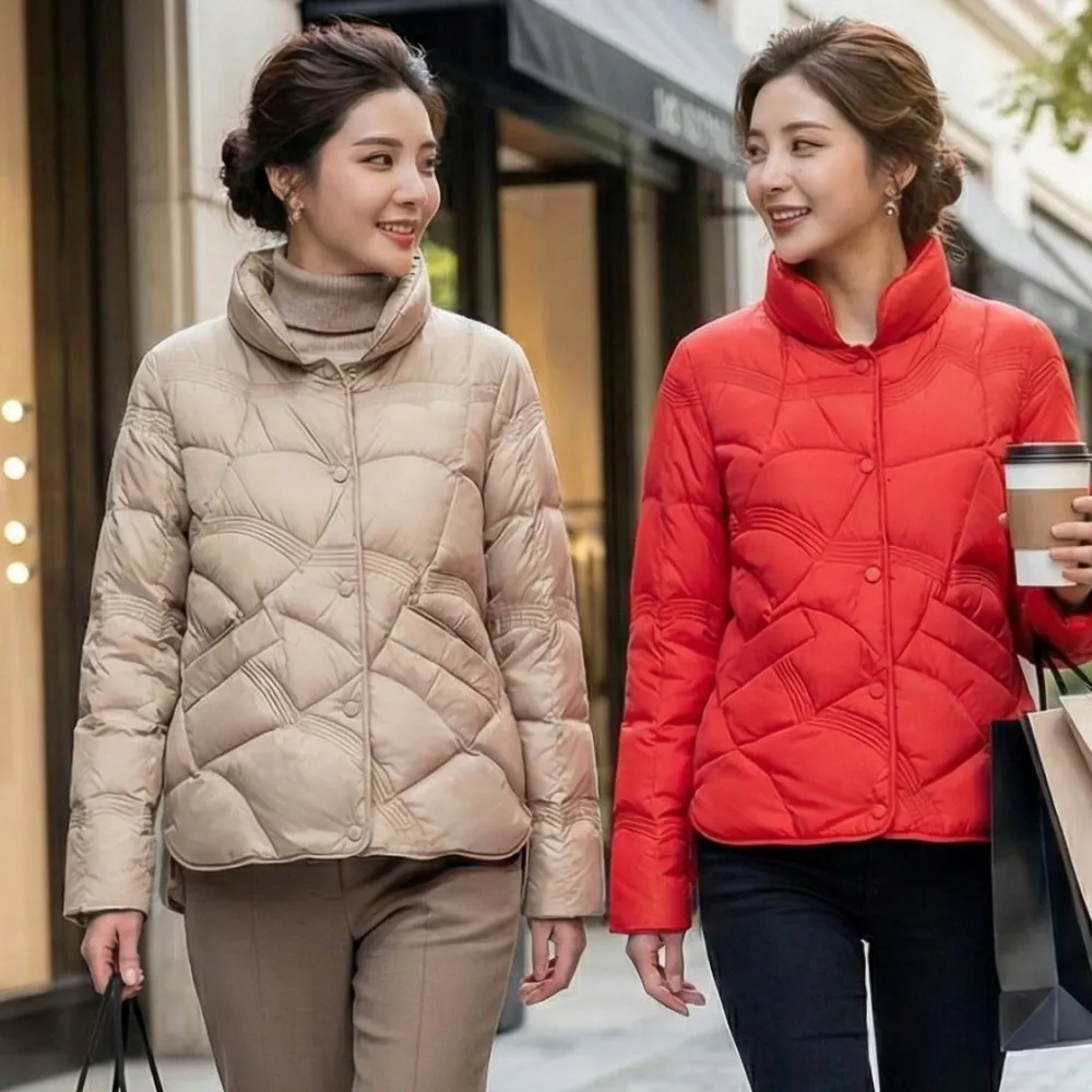 【巴黎精品】現貨出清 真90%白鴨絨羽絨外套衣(短款輕便防寒保暖p1ah44)