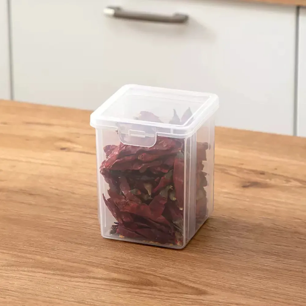 【Dagebeno荷生活】PP材質透明可疊加防潮防塵分裝盒 調味料義大利麵藥材保鮮盒(中號1入)