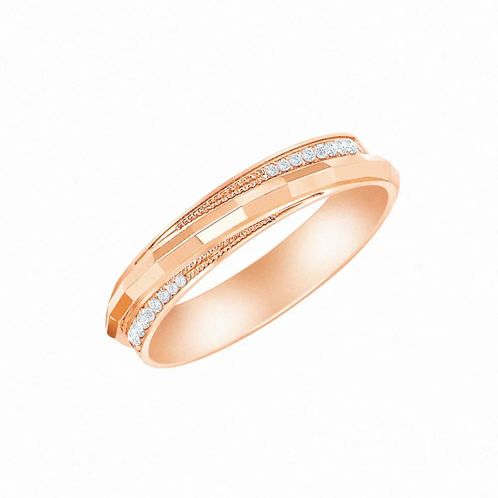 【Just Diamond】鎮金店 18K玫瑰金 真愛約定- 窄 鑽石戒指(對戒)