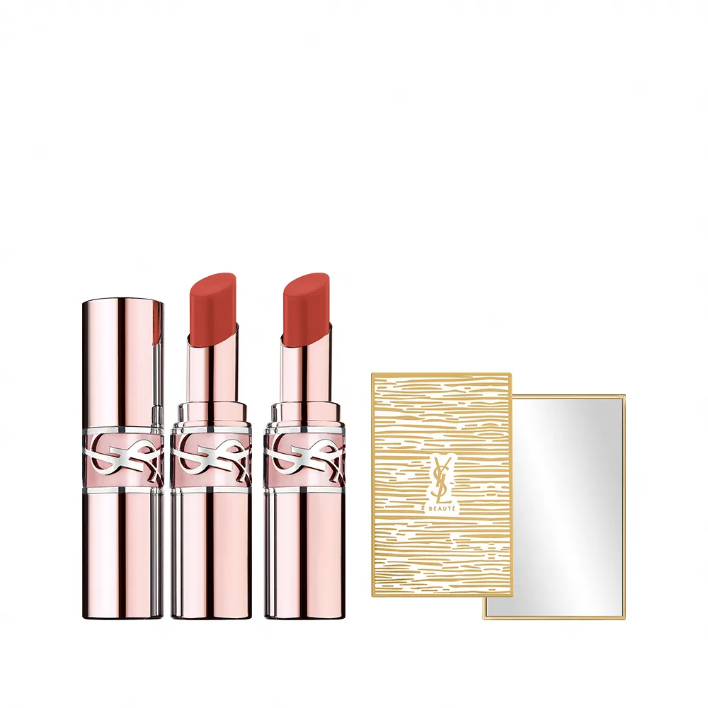 【YSL】官方直營 情挑誘光潤唇膏2入組(水潤唇膏/精品潤唇膏/護唇膏/新色上市)