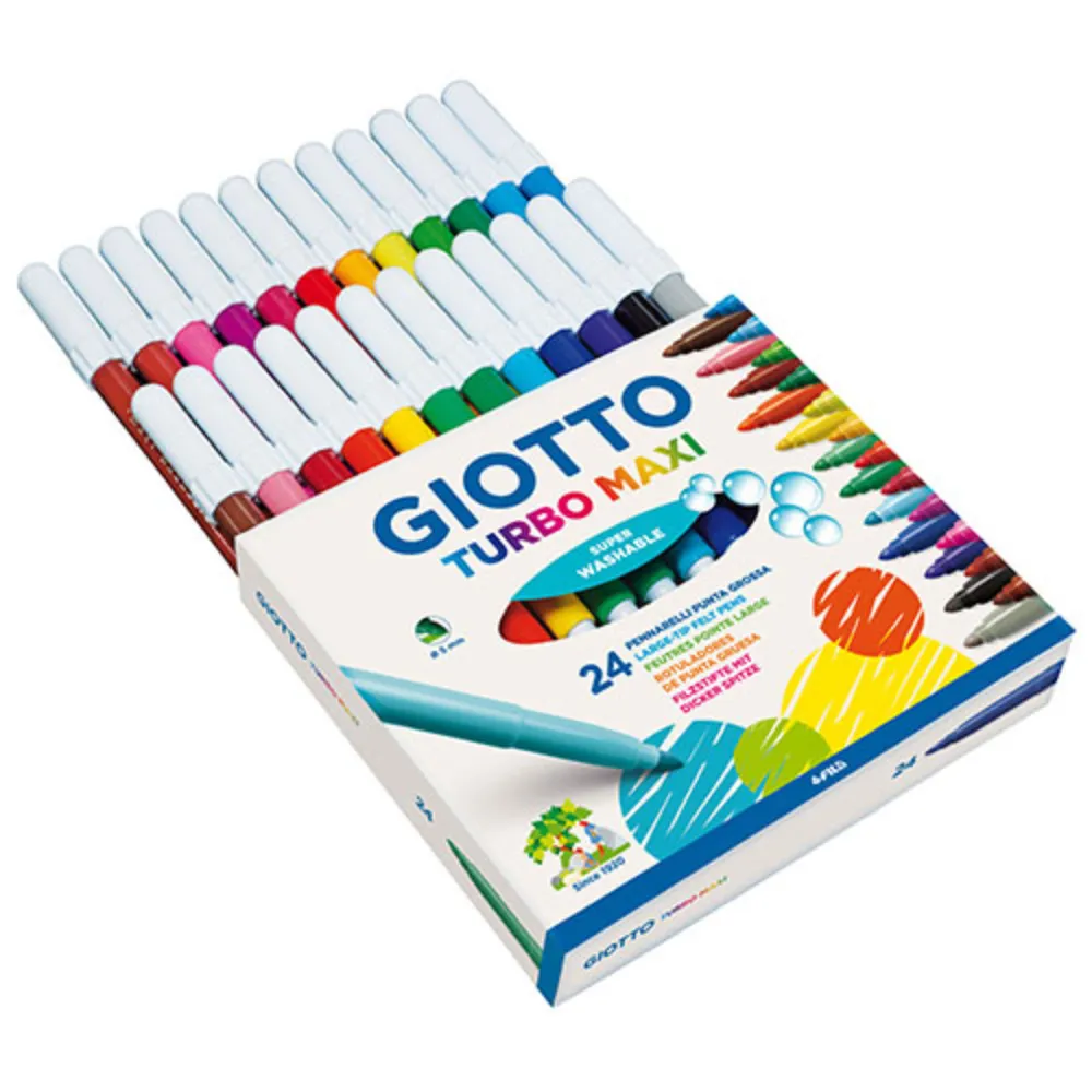 【GIOTTO】可洗式兒童安全彩色筆24色(水洗彩色筆 兒童彩色筆 不縮頭)