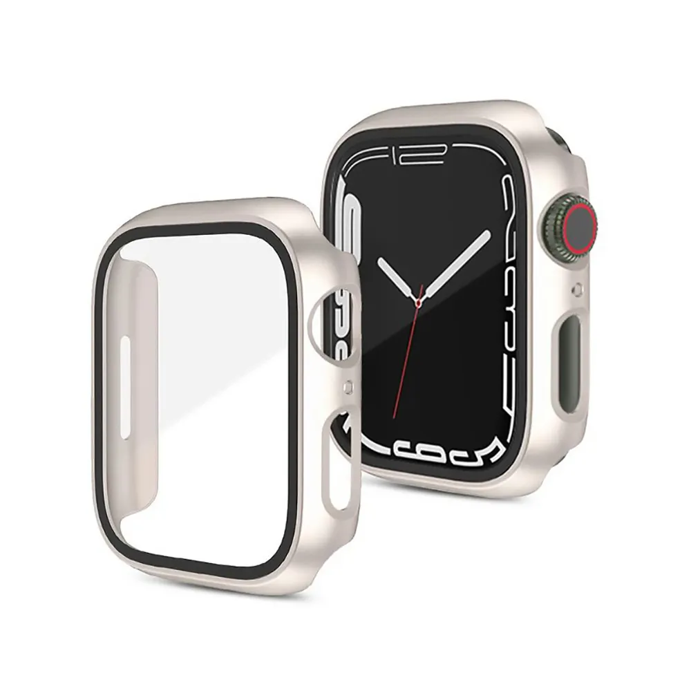 【GAGEDA】智慧型手錶原機色殼膜一體(適用Apple Watch Series 10/9/8/ 42/46/41/45mm PC+鋼化膜一體式錶殼)