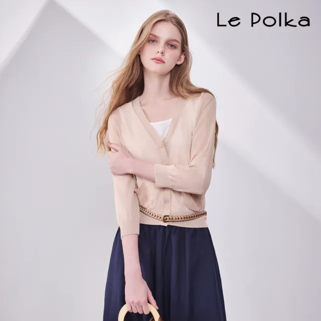 【Le Polka】微透感針織外套-女