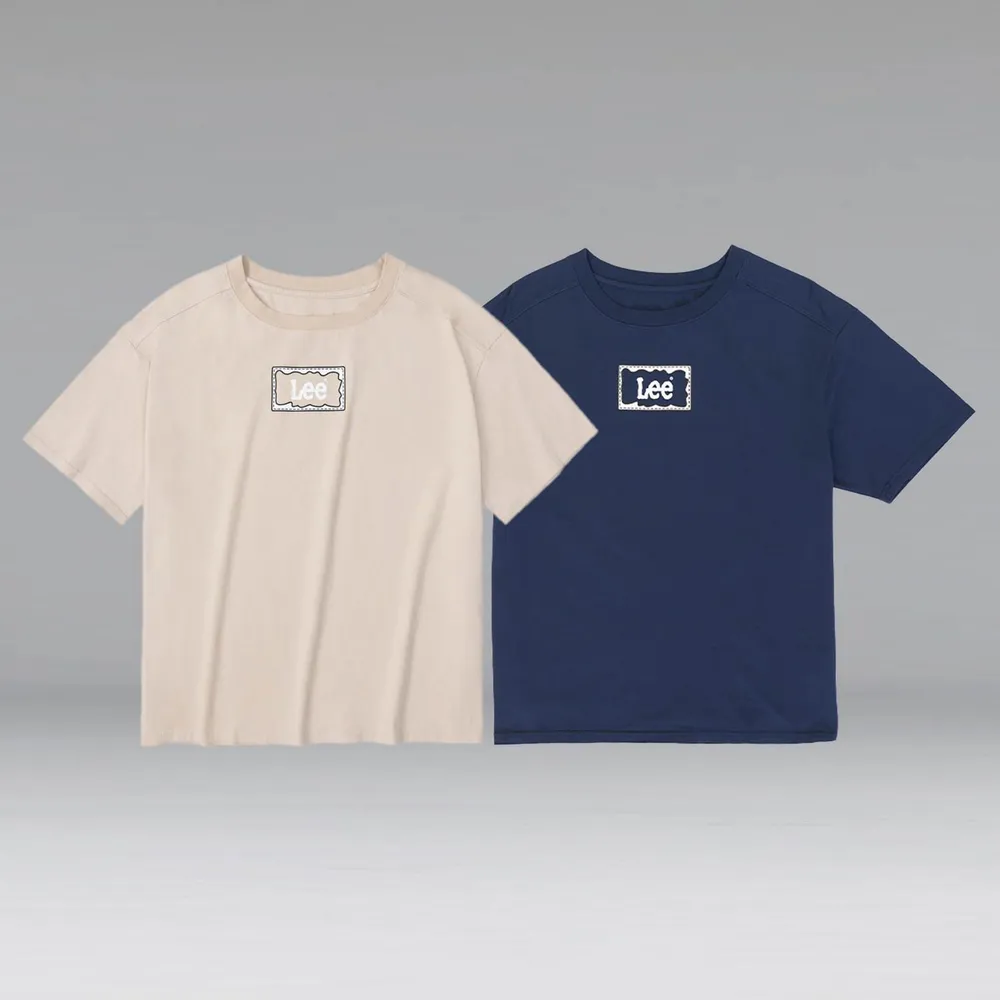 【Lee】出清品-女裝 短袖T恤 / 長框縫線印花 小LOGO 共2色 Oversized版型(LL220237562 / LL22023797W)