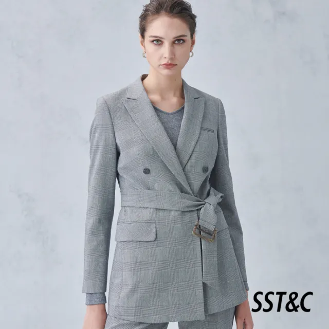 【SST&C】女裝 灰V領彈性口袋裝飾針織上衣8762211004(雙11精選)