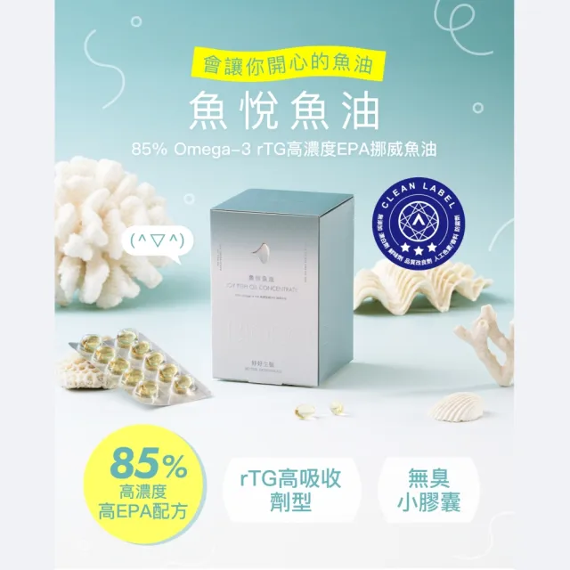 【好好生醫】85%高濃度高EPA挪威魚油『魚悅魚油』四入組・60顆/盒