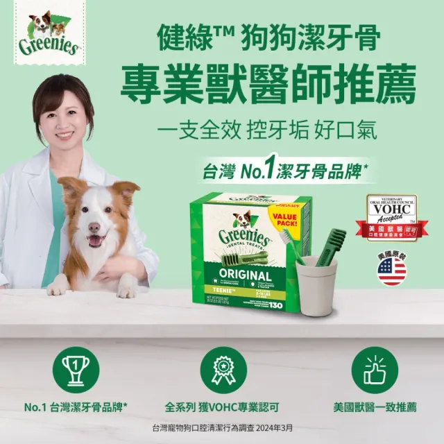 【Greenies 健綠】狗潔牙骨 綜合口味原味、藍莓、薄荷 36oz 二入組(寵物/潔牙骨/狗食)