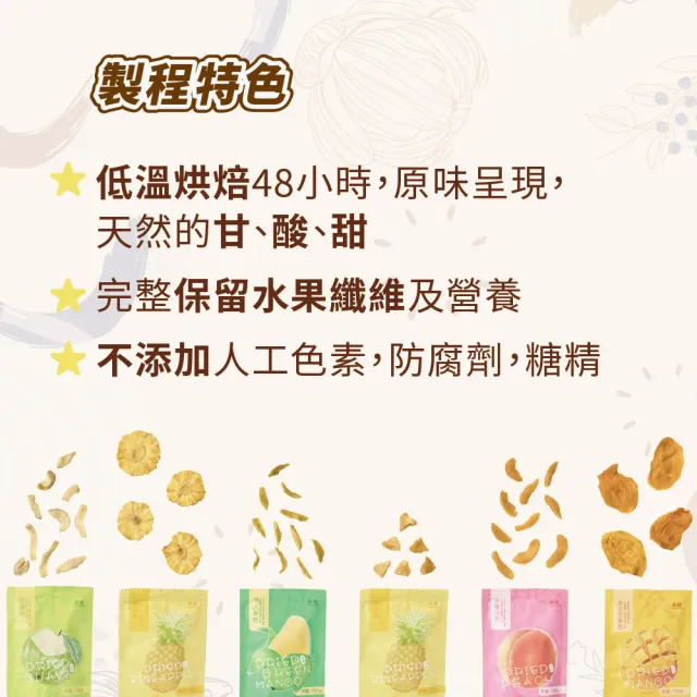【永禎】輕烘培水果乾x5包 任選(無加糖芒果乾/芭樂乾/水蜜桃乾/鳳梨乾/情人果乾/中元普渡拜拜)