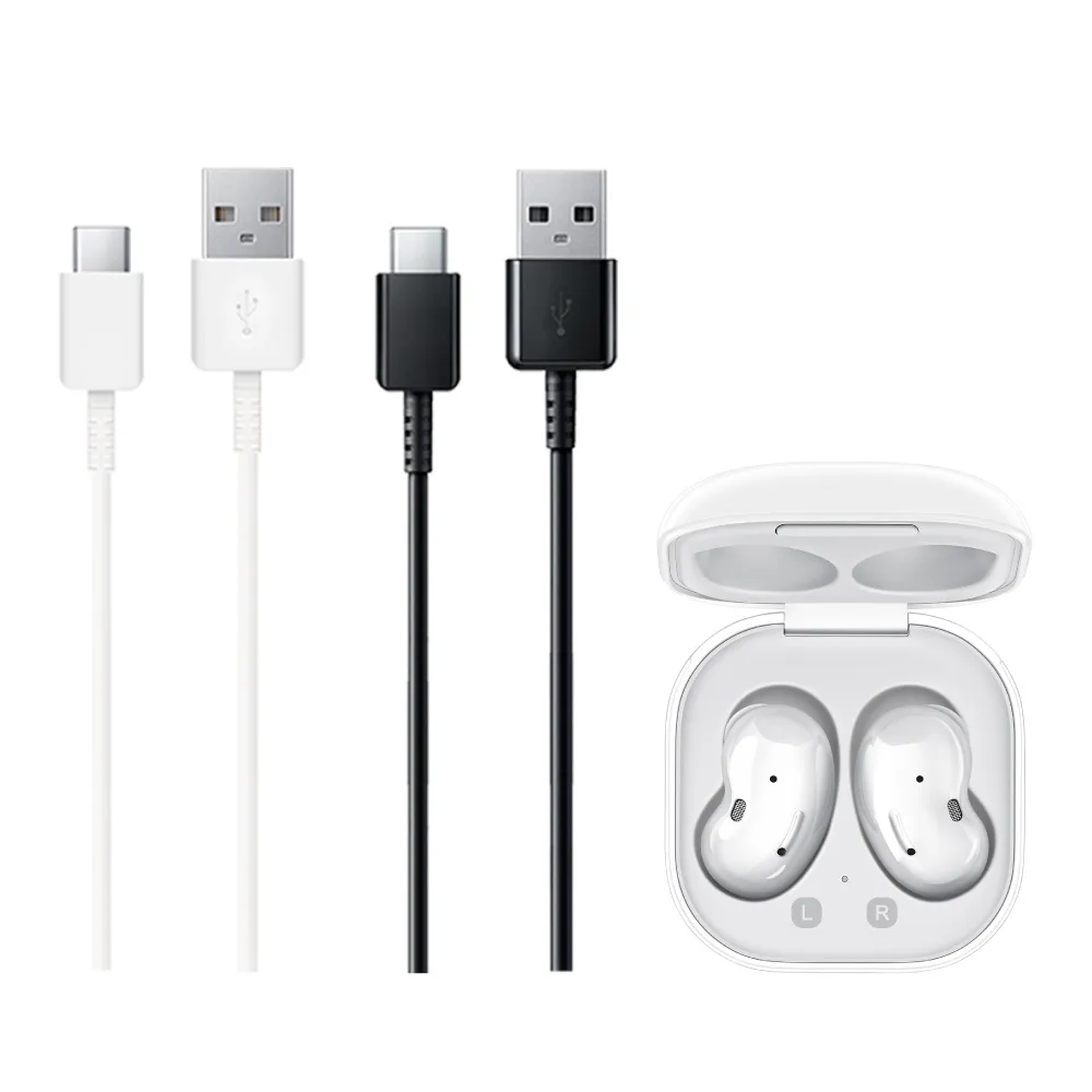 【Samsung 三星】2入 三星製造 for Galaxy Buds Type-C to USB 快充線(密封袋裝)
