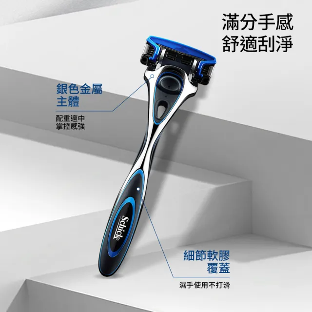 【Schick 舒適牌】水次元5刮鬍刀片(刀片8入)