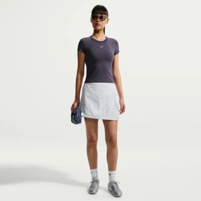 【NIKE 耐吉】AS W NSW NK CHLL KNT MD CRP 女 短袖上衣 訓練 慢跑 黑(FV5509014)