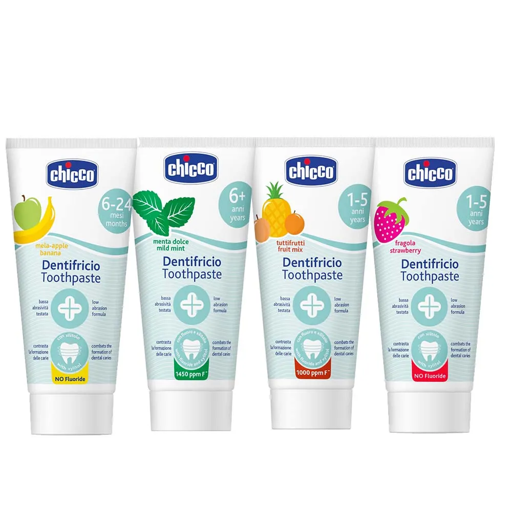 【Chicco 官方直營】兒童木糖醇含氟牙膏50ml-多款口味(新)