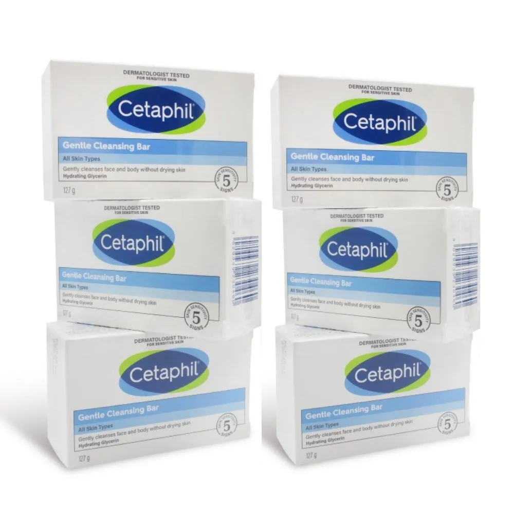 【Cetaphil 舒特膚】潔膚凝脂(127gX6入) (香皂/肥皂/敏感肌/B3/B5/無皂鹼)
