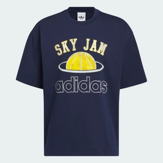 【adidas 愛迪達】Skyjam Gfx Tee 男女 T恤 運動上衣 休閒短袖 深藍 印花(IA2394)