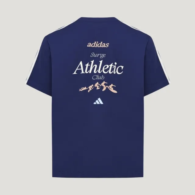 【adidas 愛迪達】M Verb Tee2 男女 T恤 運動上衣 休閒短袖 深藍 亞版 純棉(LE1242)