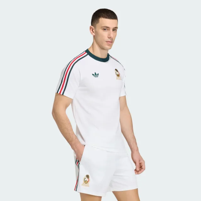 【adidas 愛迪達】Fmf Og Tee 男 運動上衣 休閒短袖 白 世界盃 墨西哥 短袖上衣(JZ6483)