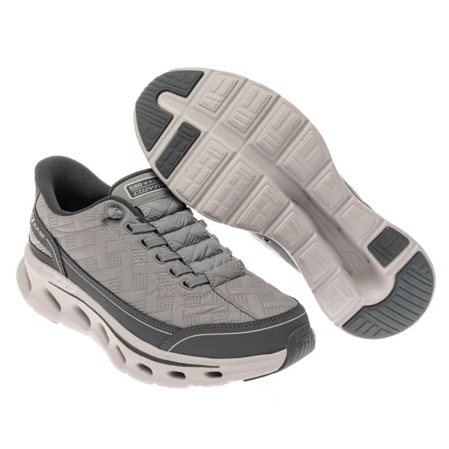 【SKECHERS】男鞋 健走系列 健走鞋 瞬穿舒適科技 GO WALK GLIDE-STEP 2.0 - COZY FIT(217035GRY)