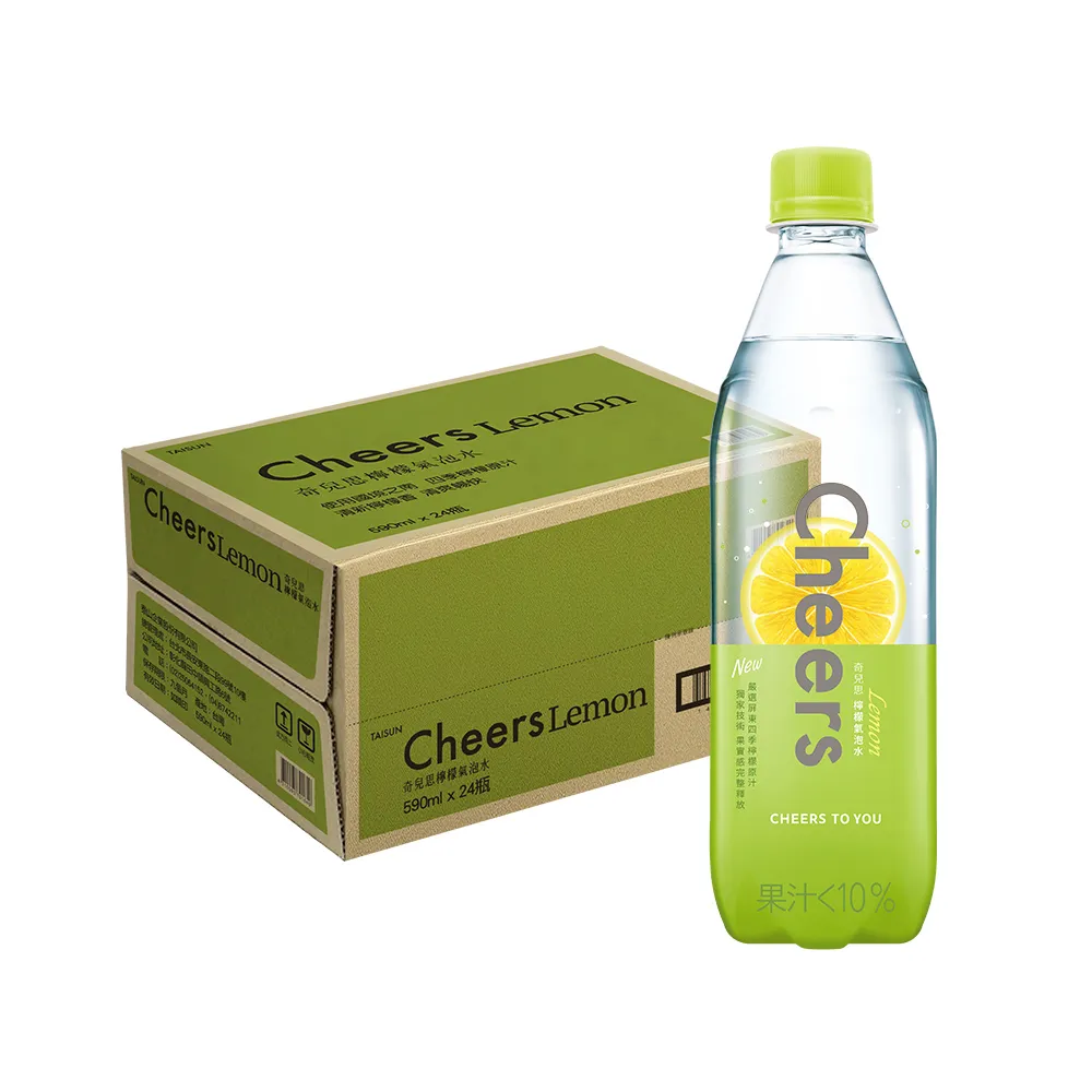 【泰山】Cheers檸檬氣泡水590mlx24入/箱(官方直營)