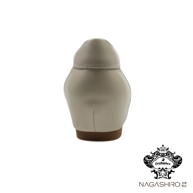 【Orobianco】NAGASHIRO永城皮鞋 女款溫柔象牙白氣質蝴蝶結低跟鞋｜輕盈氣質舒適通勤包鞋(OR631173W-IV)
