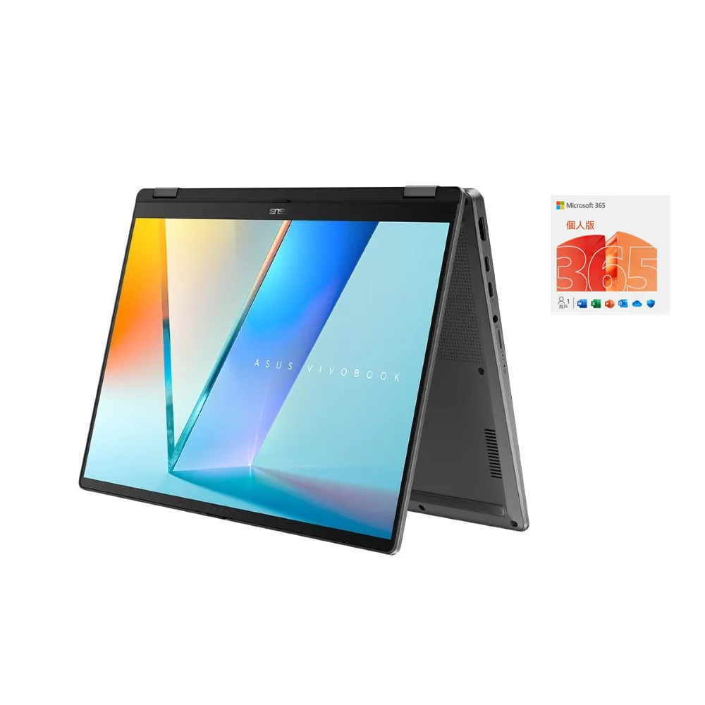 【ASUS 華碩】m365組★14吋Ultra5翻轉觸控AI筆電(VivoBook 14 Flip TP3407SA/Ultra 5-226V/16G/1T SSD/W11)