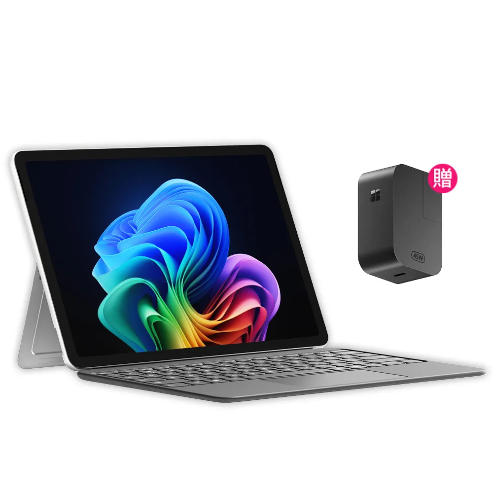 【Microsoft 微軟】鍵盤蓋+電源供應器組★Surface Pro 12吋 輕薄觸控 AI筆電-白金(X Plus/16G/512G/W11)
