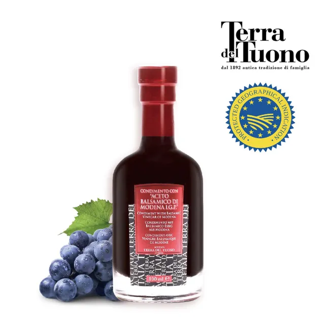 【Terra Del Tuono 雷霆之地】巴薩米克醋 10年陳年紅標100ml (義大利直送/IGP認證/葡萄醋/料理醋/沙拉醋)