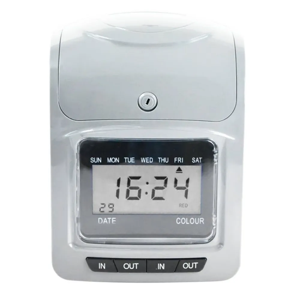 【UFOTEC】官方直營 U12 四欄位點矩陣雙色液晶款微電腦打卡鐘(附2入色帶+20張卡片)