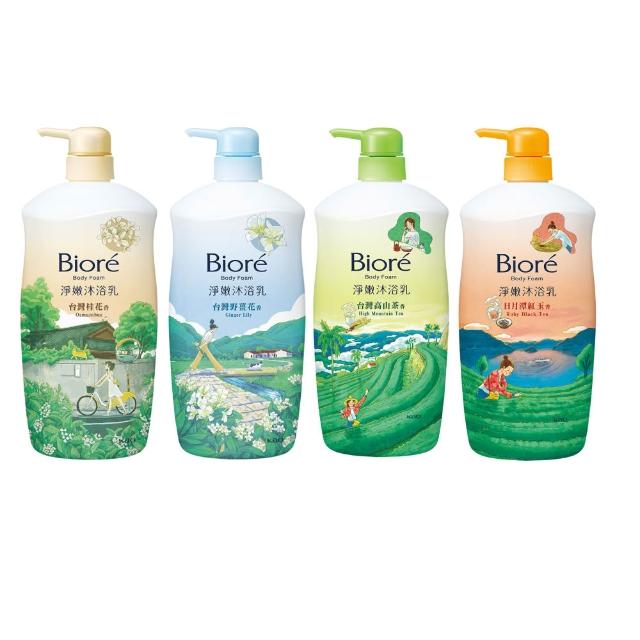【Biore 蜜妮】淨嫩沐浴乳台灣限定系列 瓶裝1000g(茶香/花香 共4款任選)