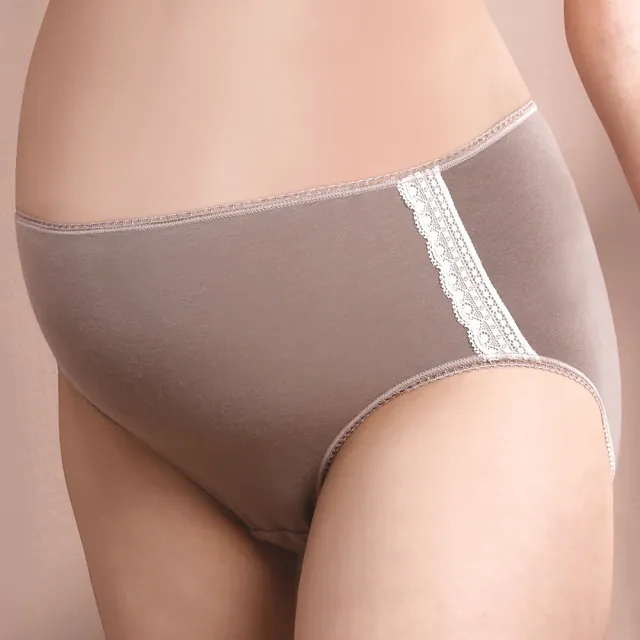 【Gennies 奇妮】哺乳內衣褲成套 咖啡紗軟鋼圈內衣 中腰內褲(孕婦內衣 上開扣 孕婦內褲 摩卡可可 A35B35)