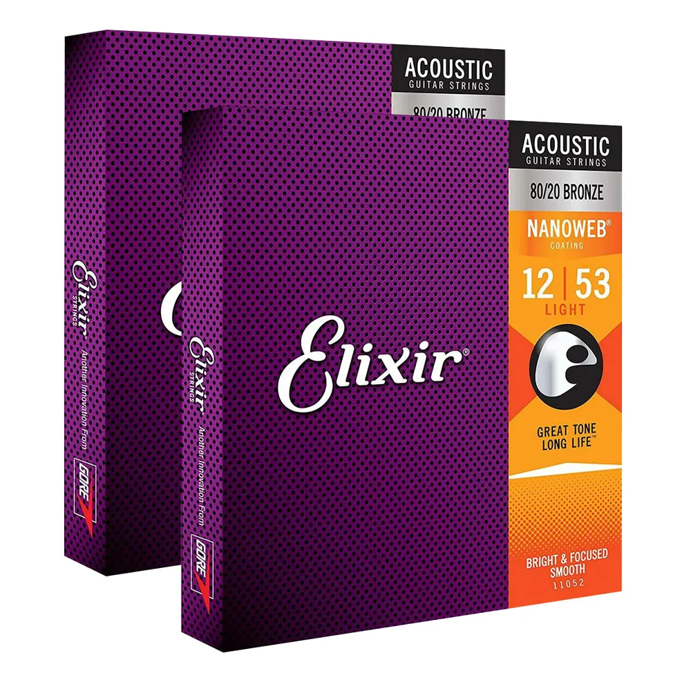 【ELIXIR】美國 ELIXIR 11052 2包1組 木吉他弦 80/20 Bronze(12-53 Nanoweb 薄包膜)