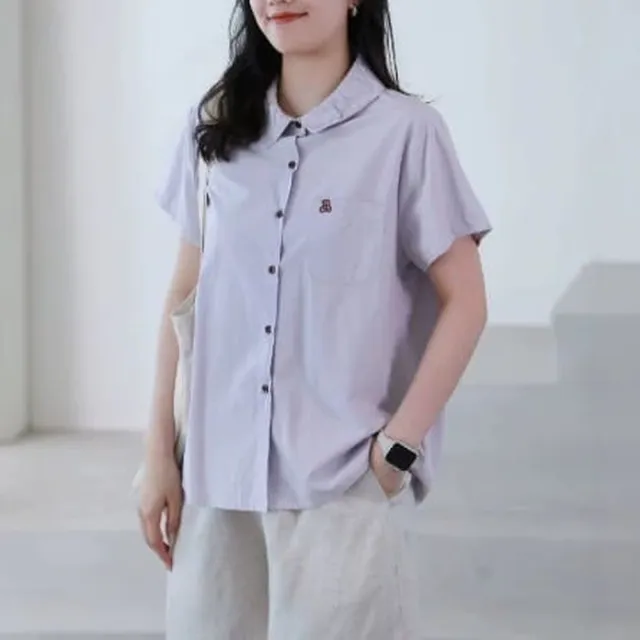 【MU YI YANG 慕衣洋】休閒棉麻刺繡上衣