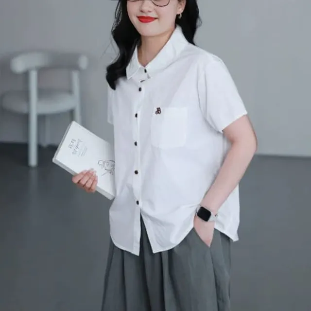 【MU YI YANG 慕衣洋】休閒棉麻刺繡上衣