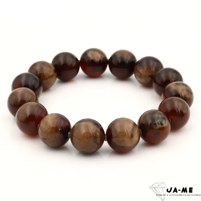 【JA-ME】天然琥珀 紫羅蘭老蠟溶洞天眼手珠14mm 22.1克