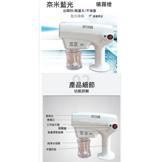 【諾必行】110V 手持藍光納米焗油噴霧槍 美髮沙龍護髮儀器 頭髮燙染護理補水霧化機